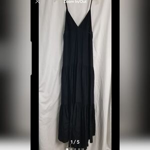 Womens Black L'AGENCE Genuine Silk Tiered Maxi Dress Size M